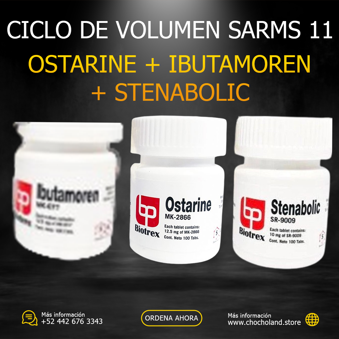 Ciclo de Volumen SARMs 11 (Ostarine + Ibutamoren + Stenabolic) BIOTREX